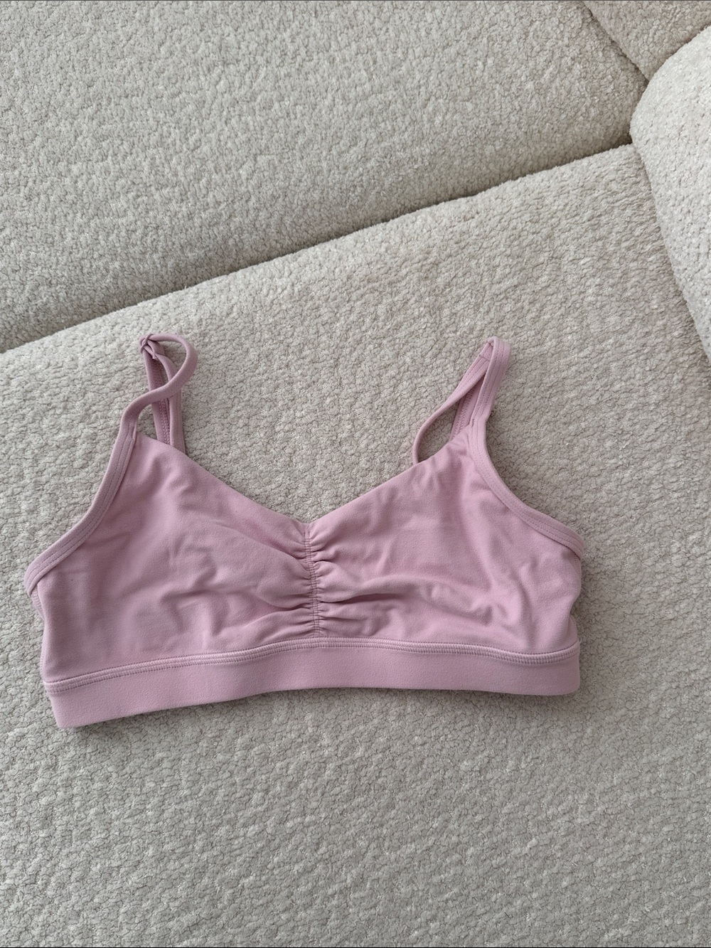 Aritzia Golden Cupid Pink Ruched Bralette
